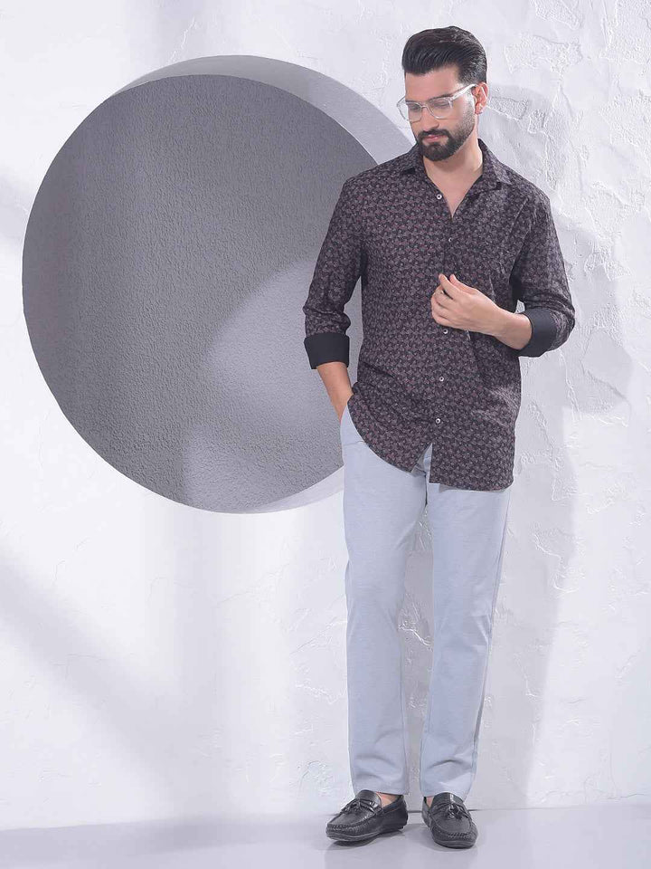 Purple Creative Printed Shirt