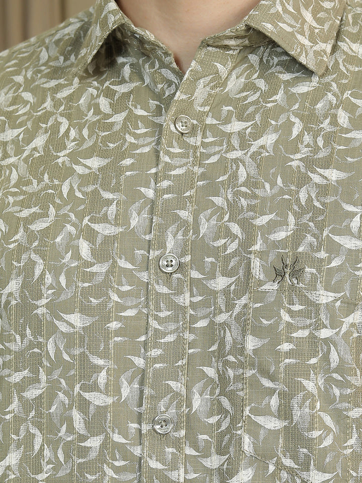 Green Floral Print Shirt
