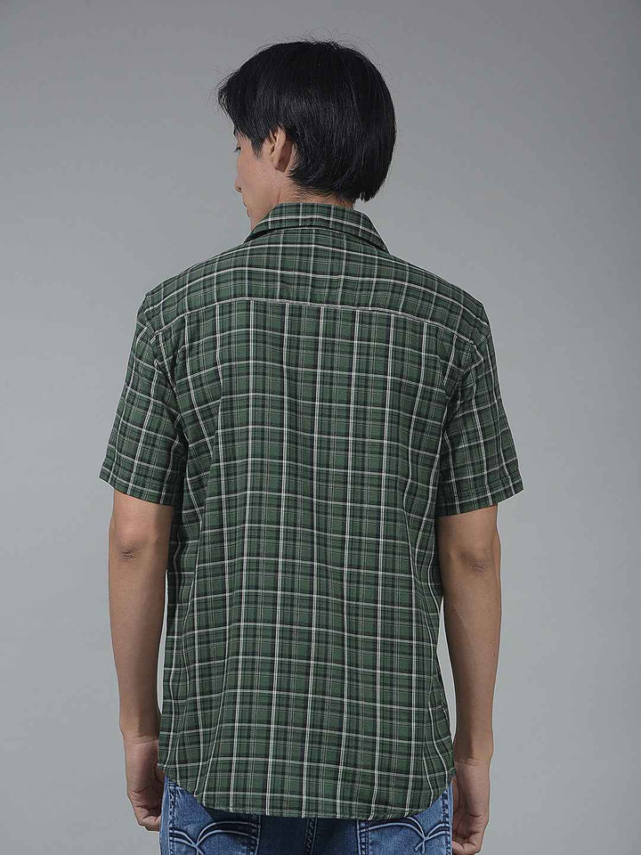 Green Checked 100% Cotton Shirt