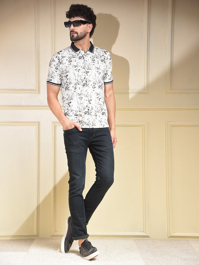 Mid-Wash Skinny Fit Black Jeans