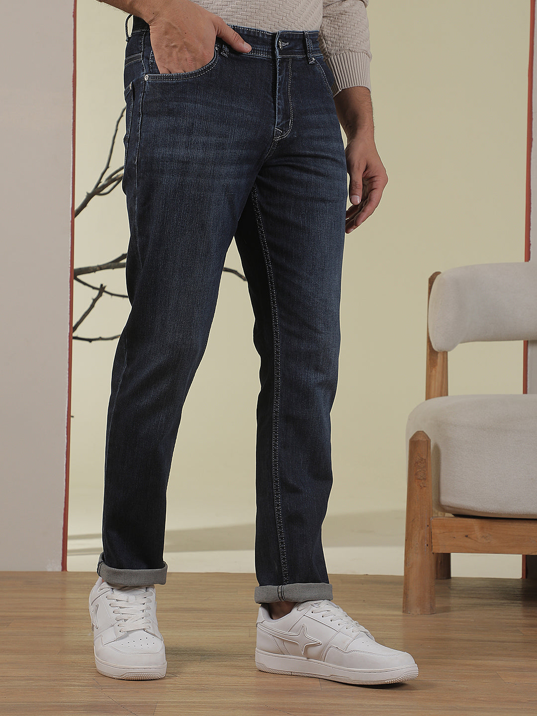 Faded Powder Blue Jeans