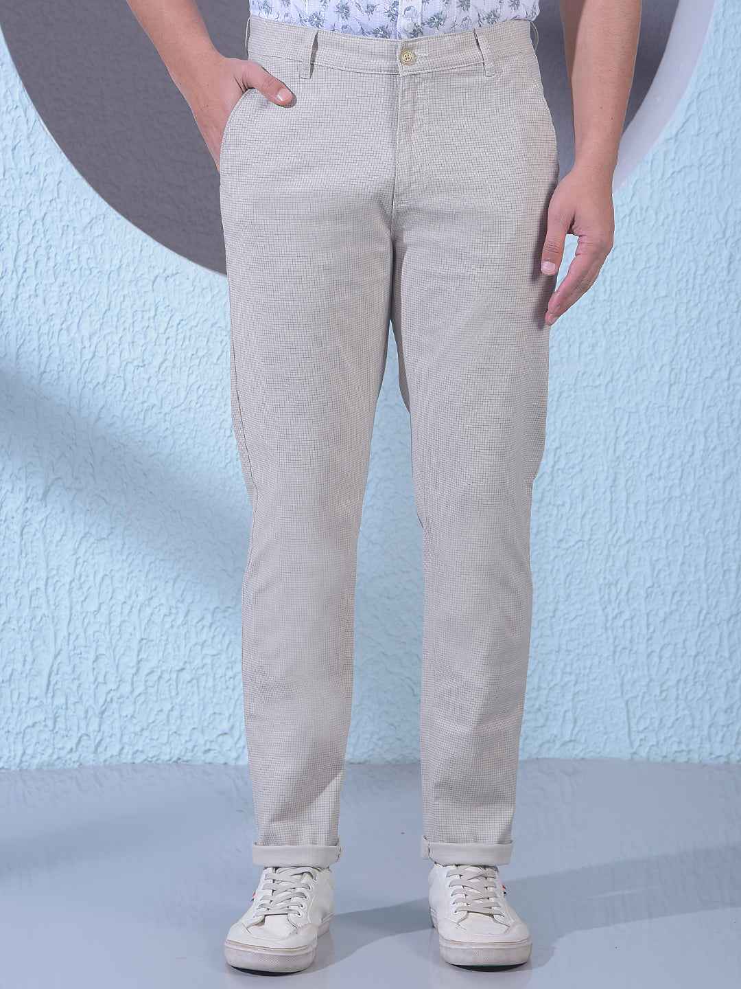 Grey Micro Check Trousers