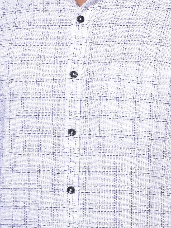 White Checked 100% Cotton Shirt