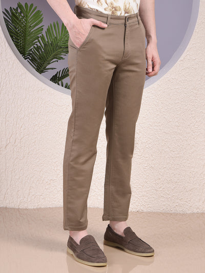 Snatched Khaki Straight Trousers