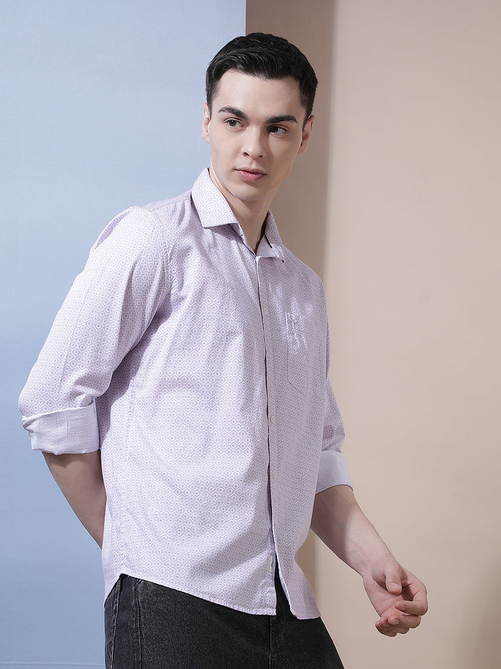 Luxe Dusty Pink Printed Shirt