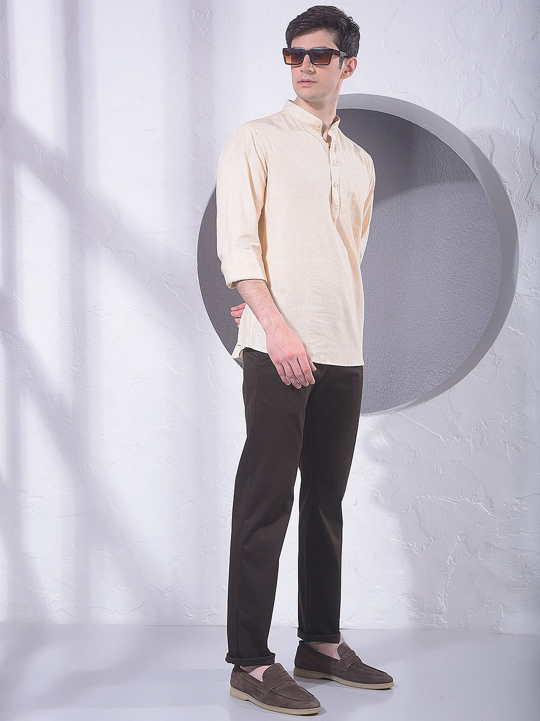 Ivory Cream Linen Kurta