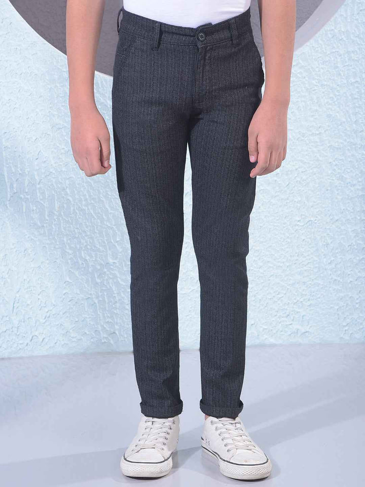 Black Vertical Stripes Trousers