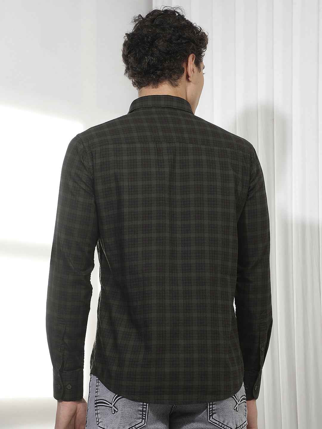 Green Checked 100% Cotton Shirt
