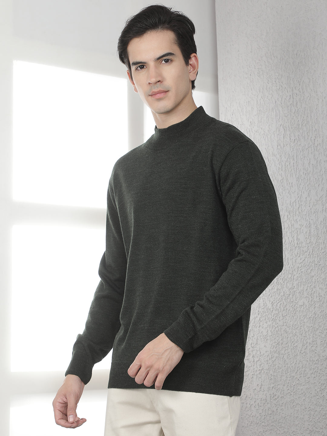Green High Neck Sweater