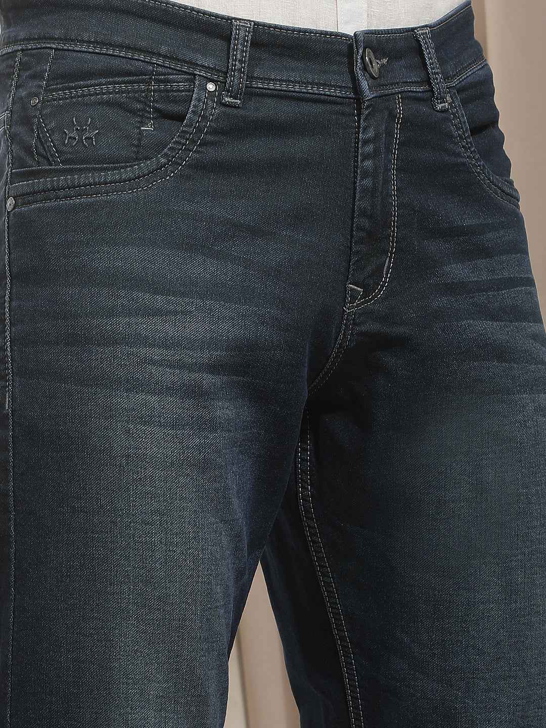 Navy Blue Straight Jeans