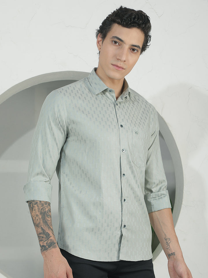 Luxe Forest Green Jacquard Shirt