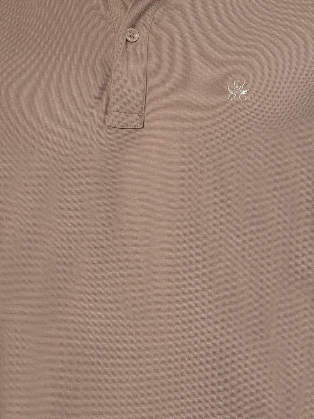 Beige Polo-Neck T-Shirt