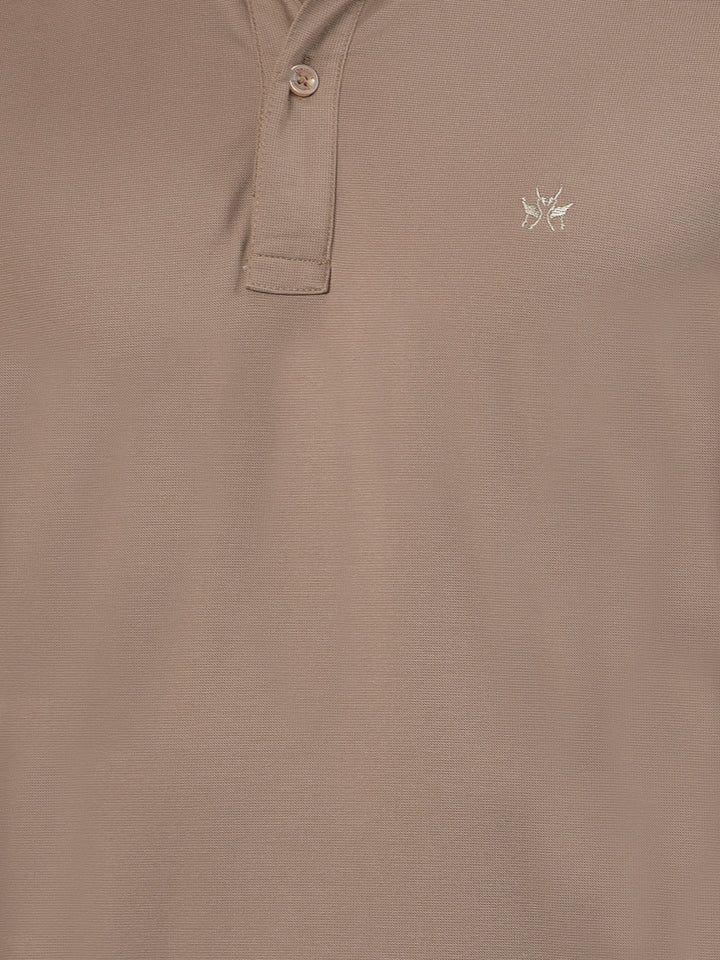 Beige Polo-Neck T-Shirt
