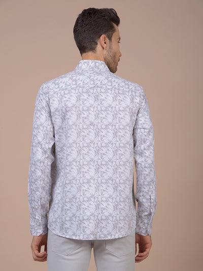 Grey Floral Print Shirt
