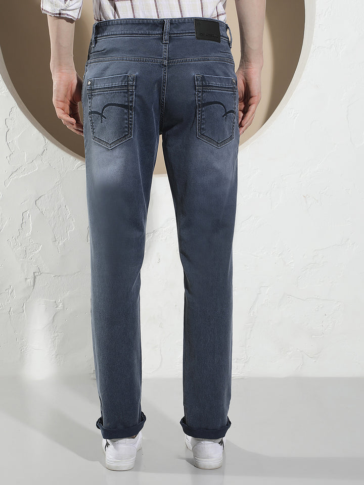Navy Blue Cotton Jeans