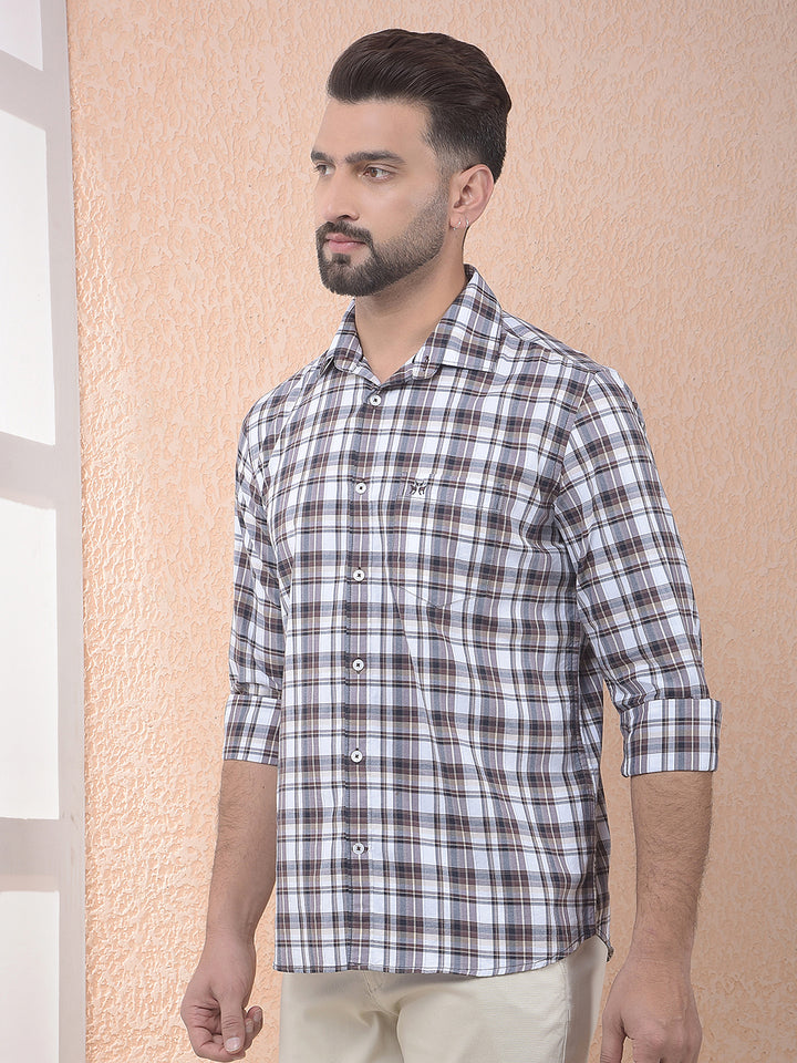 Wine Checked 100% Cotton Shirt