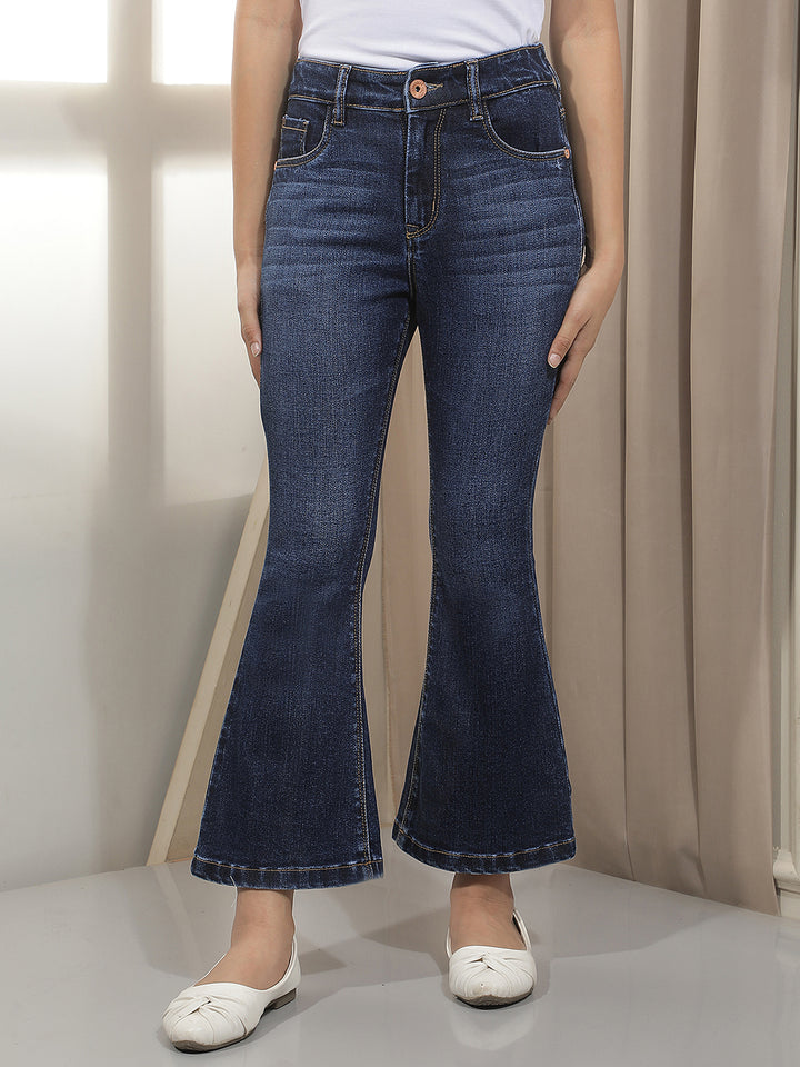 Luxe Azure Blue Bootcut Jeans