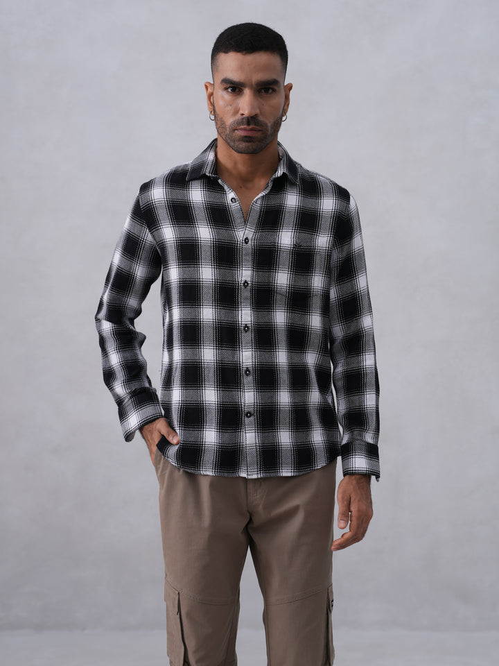 Black Checked 100% Cotton Shirt