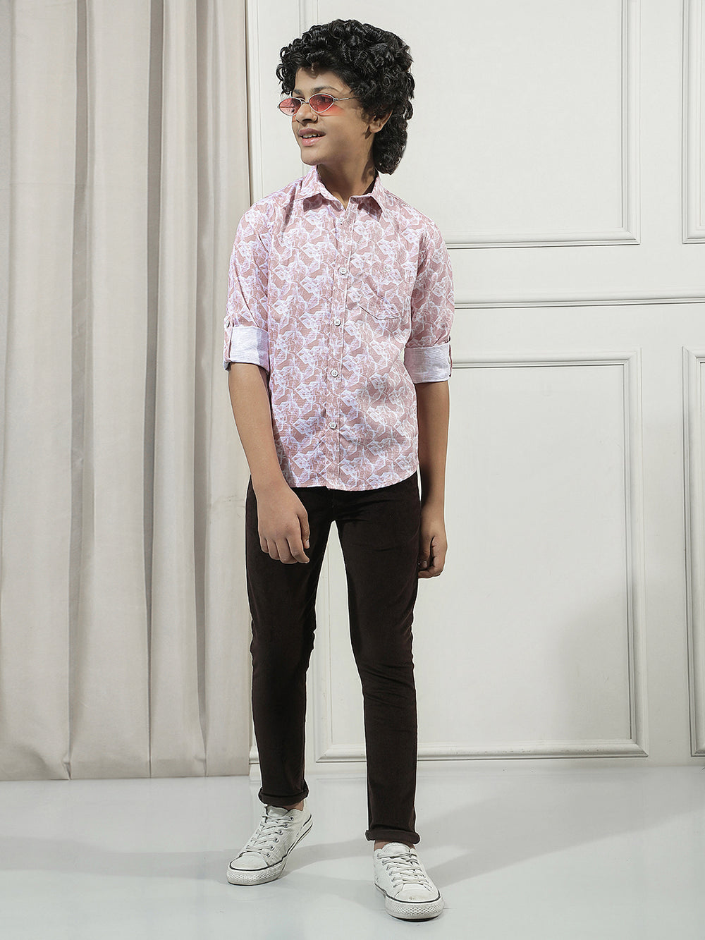 Mauve Pink Graphic Print Shirt