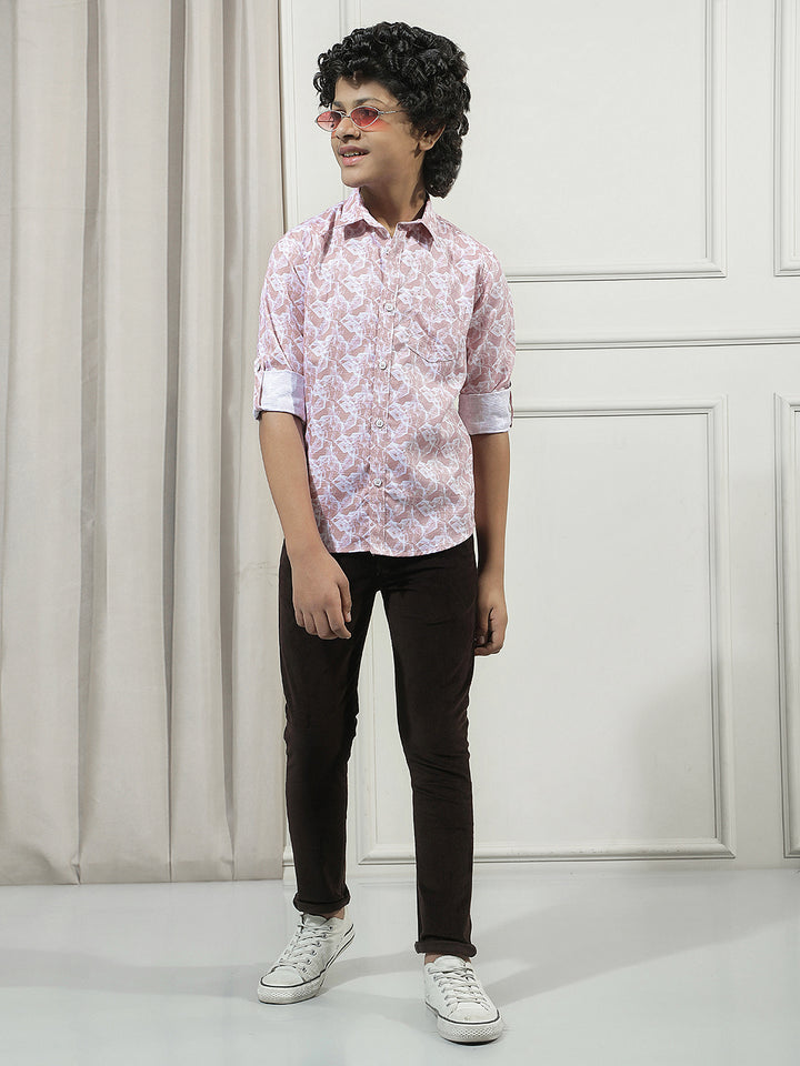 Mauve Pink Graphic Print Shirt