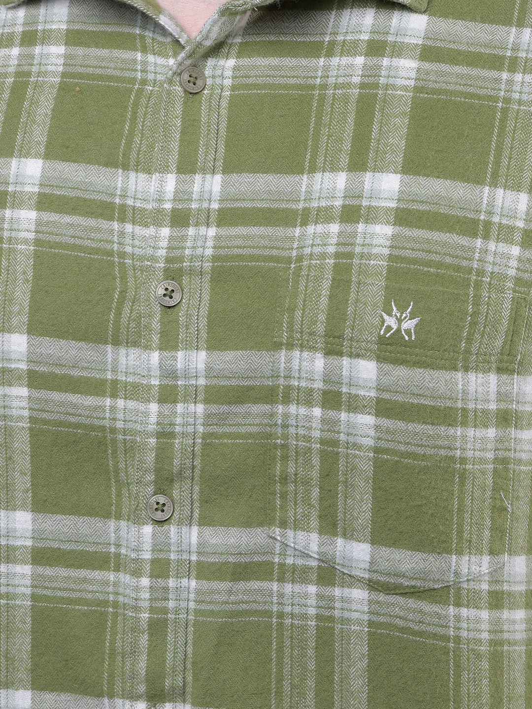 Green Checked 100% Cotton Shirt