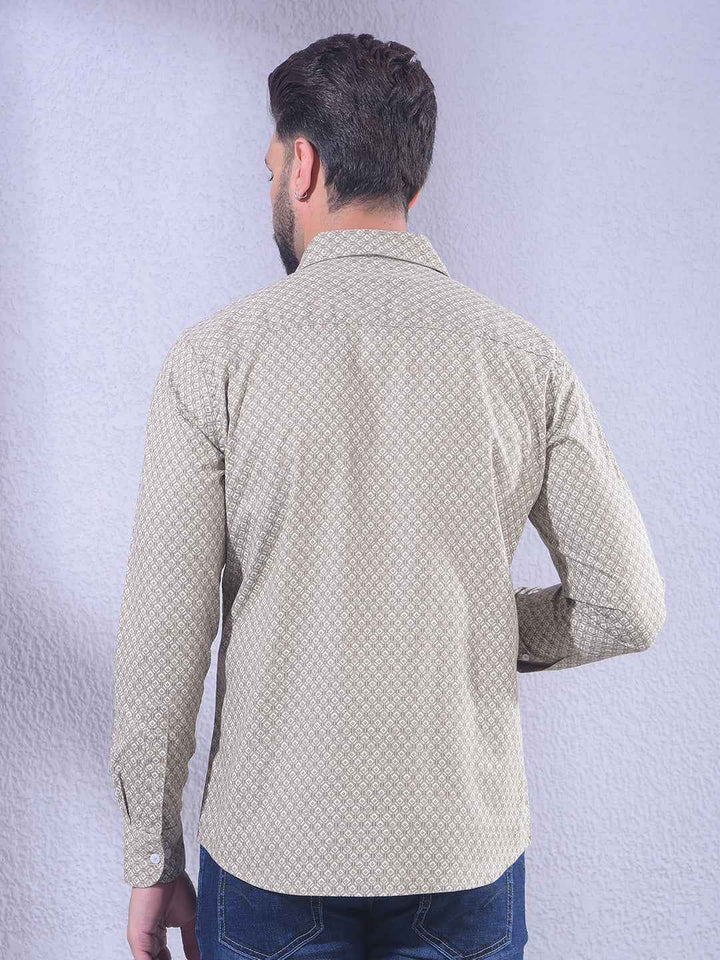 Brown Printed Shirt