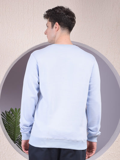 Urban Style Blue Sweatshirt with Brand Logo