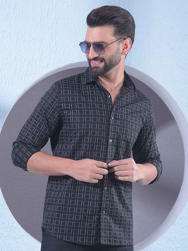 Black Printed 100% Cotton Shirt