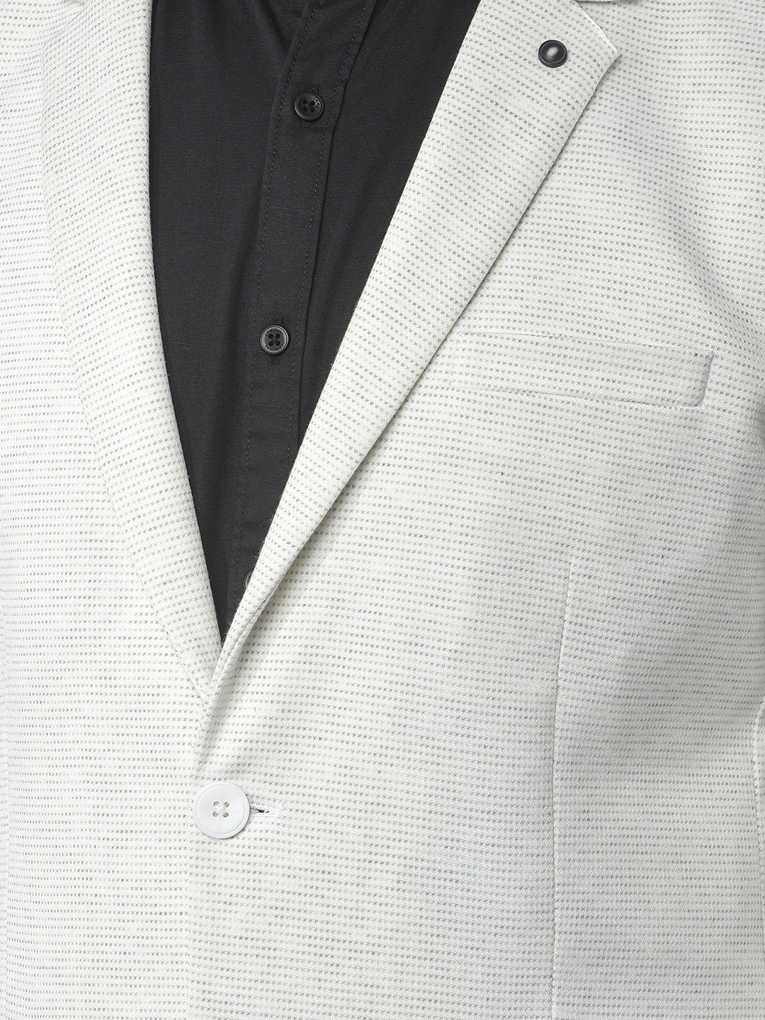 Off White Printed Notched Lapel Single-Breasted Blazer