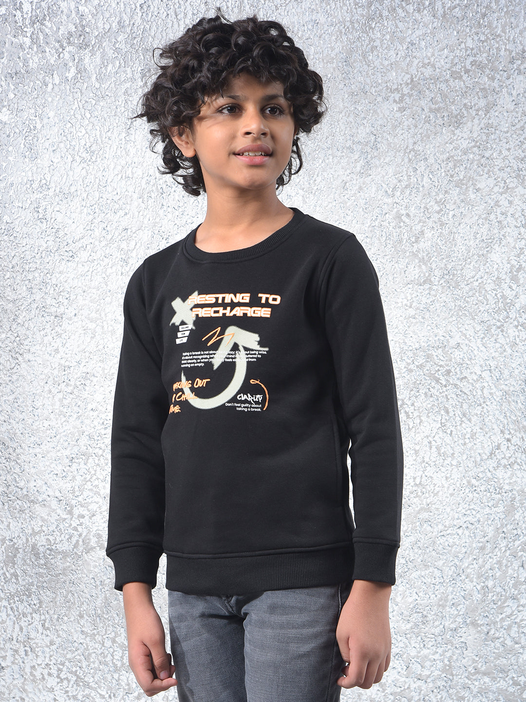 Black Graphic Print Sweatshirt