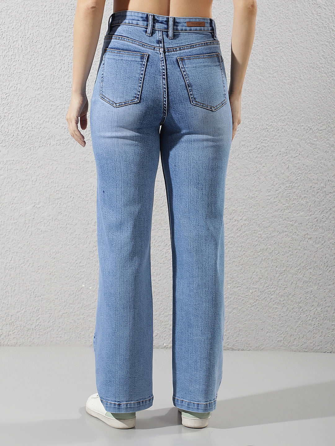 Luxe Royal Blue Wide-Leg Jeans