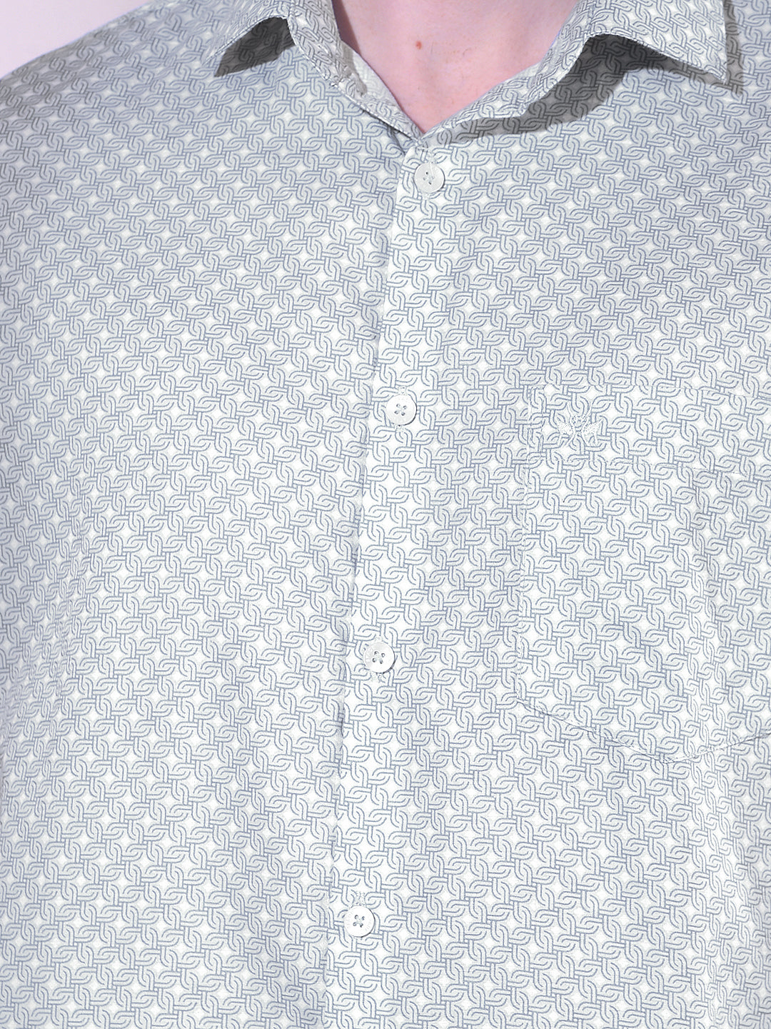 Blue Printed 100% Cotton Shirt