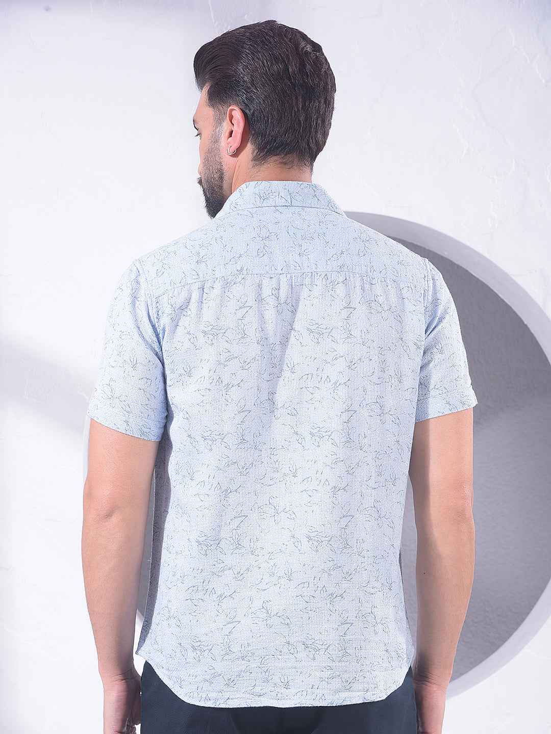 Blue Floral Print Shirt