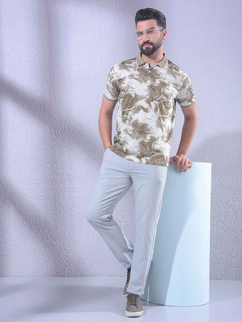 Brown Printed T-Shirt