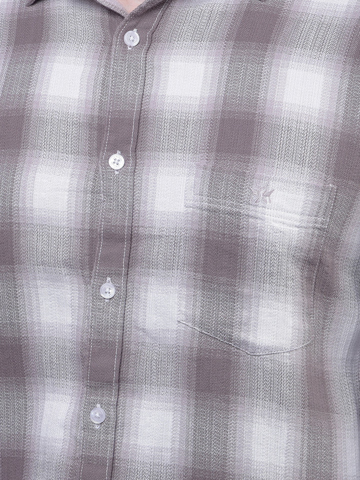 Grey Checked 100% Cotton Shirt