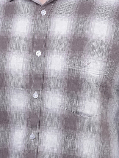 Grey Checked 100% Cotton Shirt