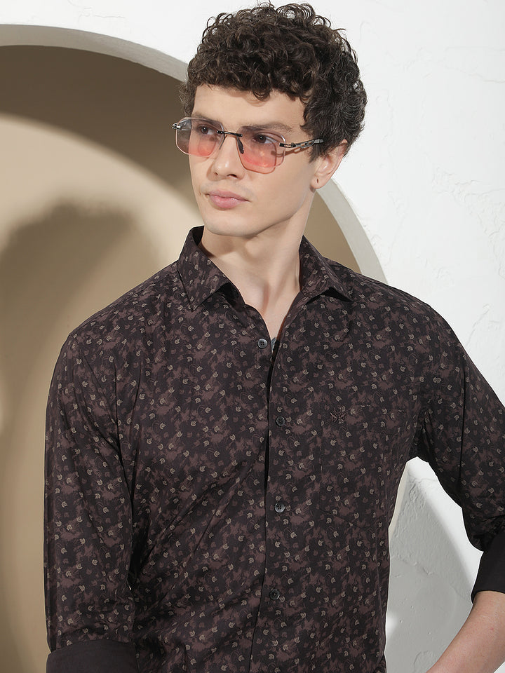 Essential Cocoa Brown Printed Shirt