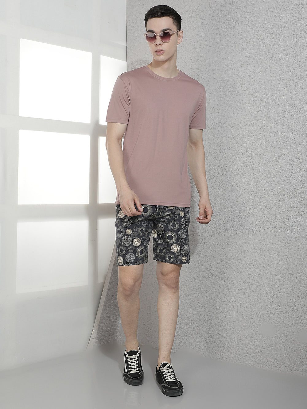 Stylish Dusty Pink Crew Neck T-Shirt