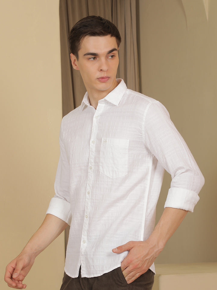White Printed 100% Cotton Shirt