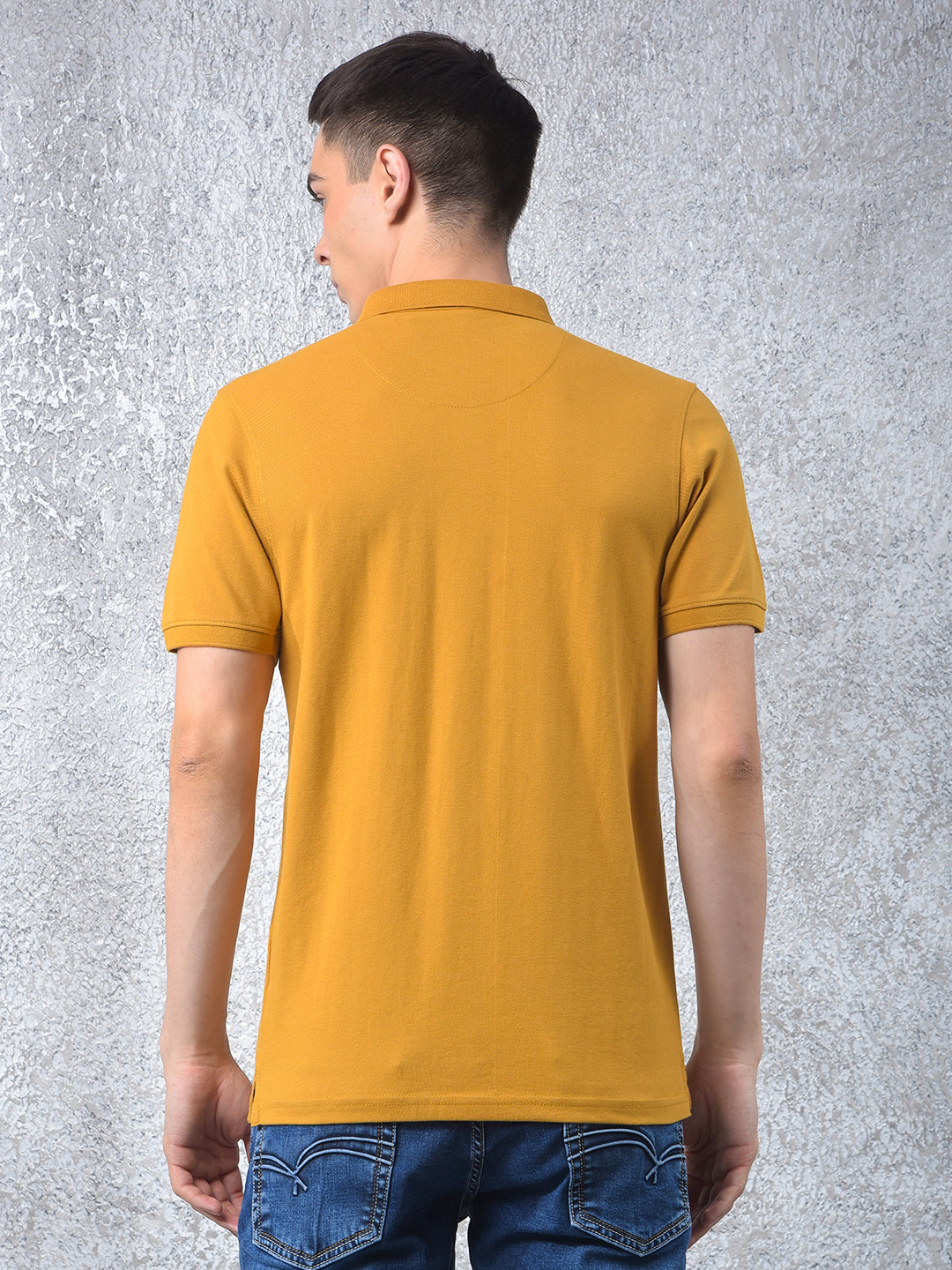 Mustard Polo Neck T-Shirt