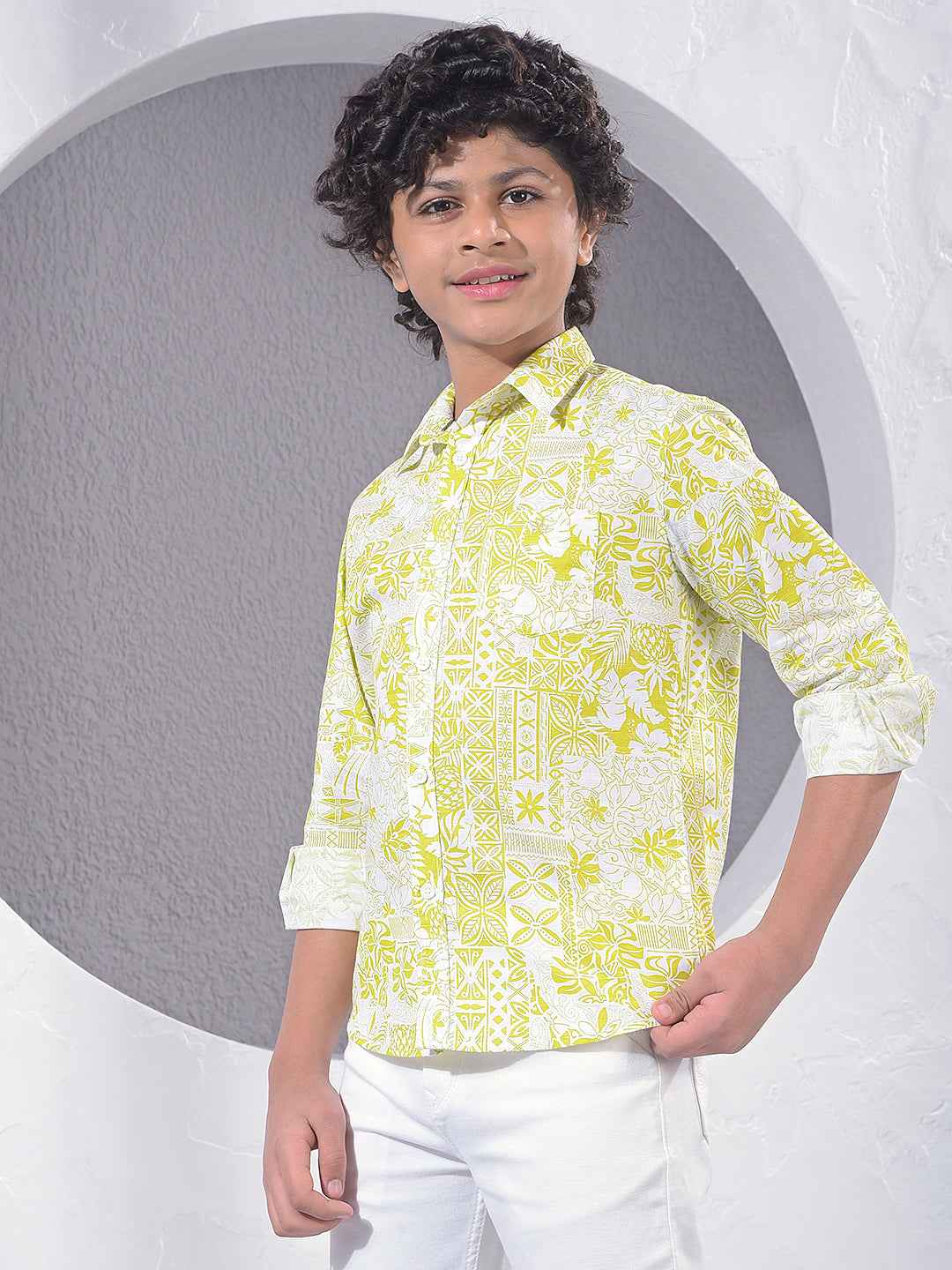 Green Floral Print Shirt