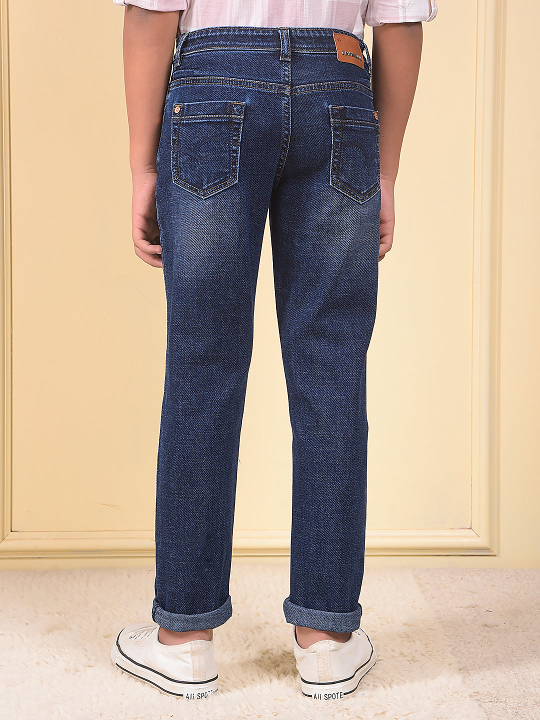Chic Dark Wash Blue Jeans