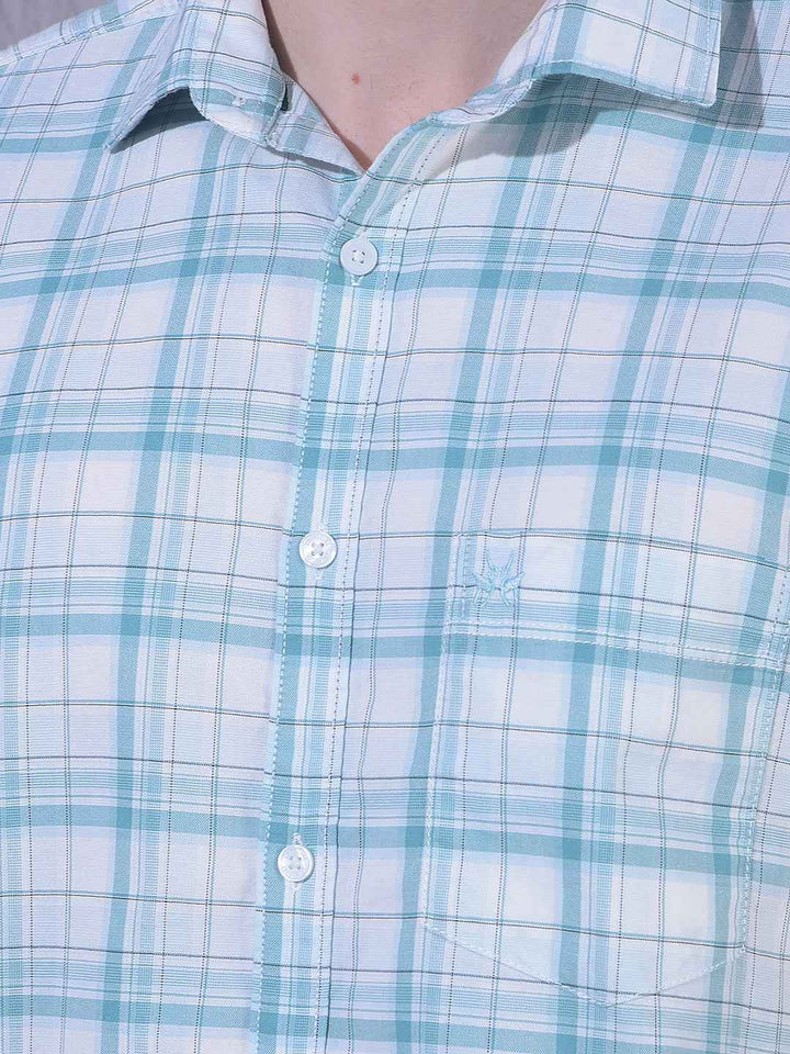 Green 100% Cotton Checked Shirt