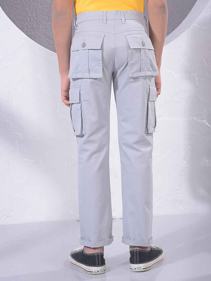Stone Grey Utility Cargo Trousers