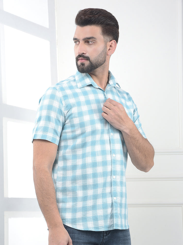 Forest Green Checked 100% Cotton Shirt