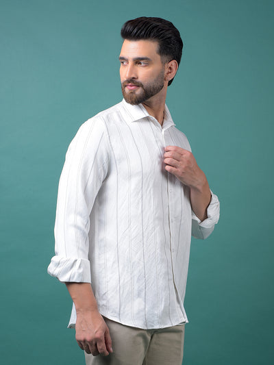 White Vertical Stripes Shirt
