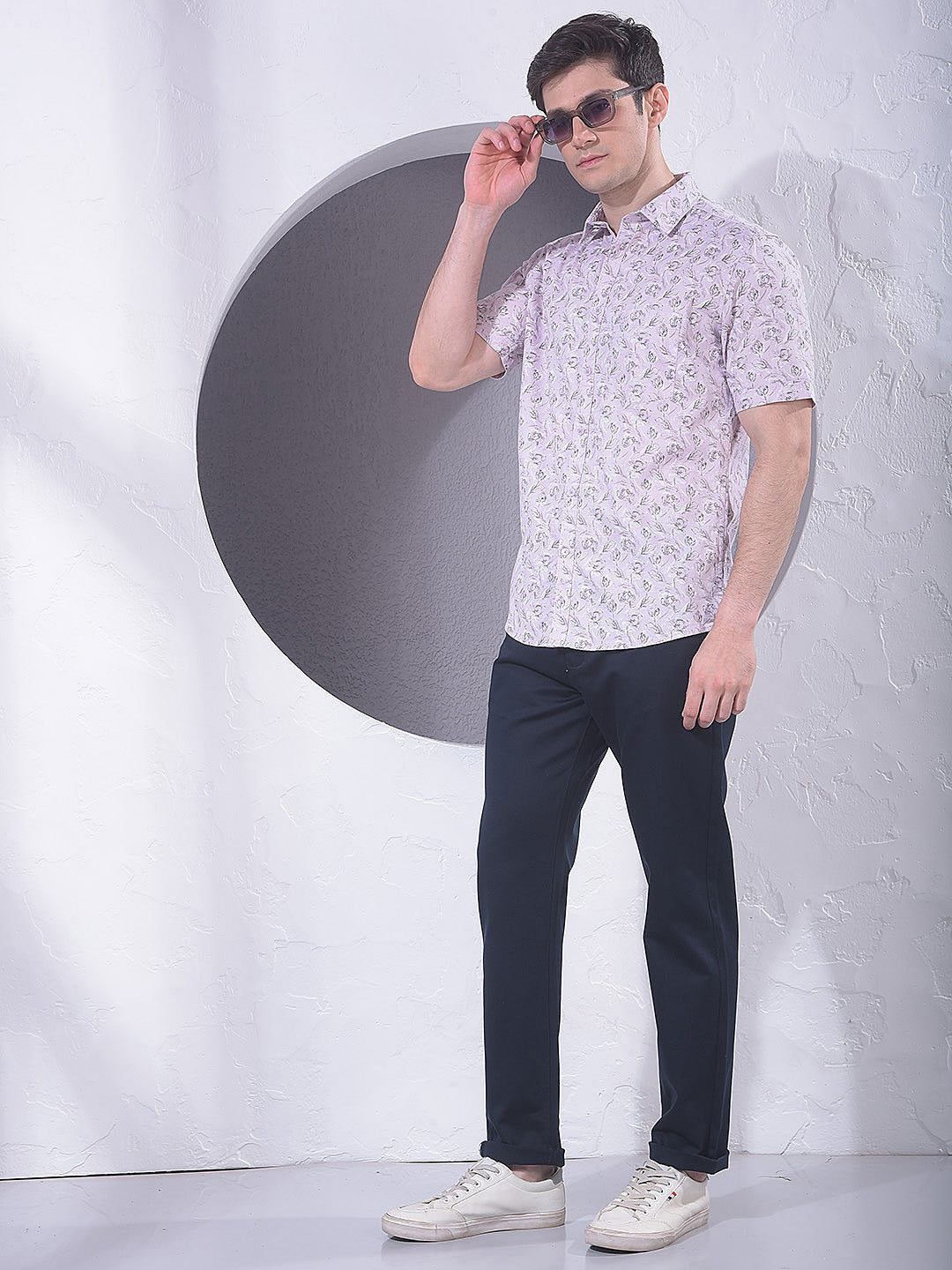 Pink Floral Print 100% Cotton Shirt