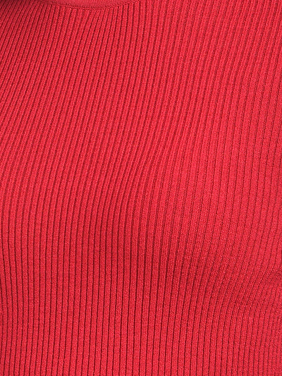 Maroon High Neck Sweater