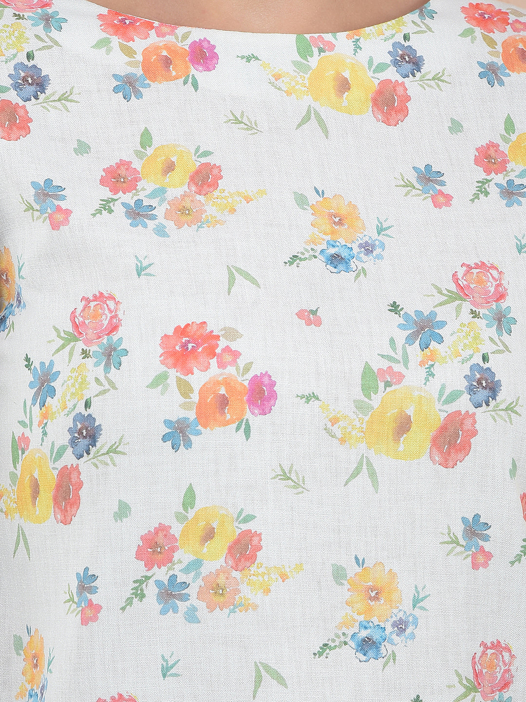 Yellow Floral Print Top