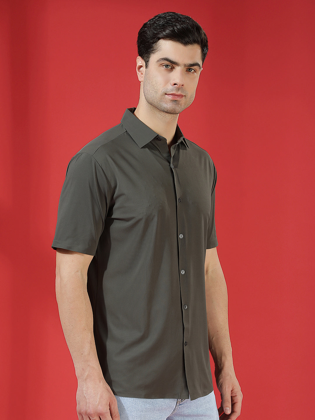Olive Sleek Minimal Shirt